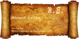Ménesi Erika névjegykártya